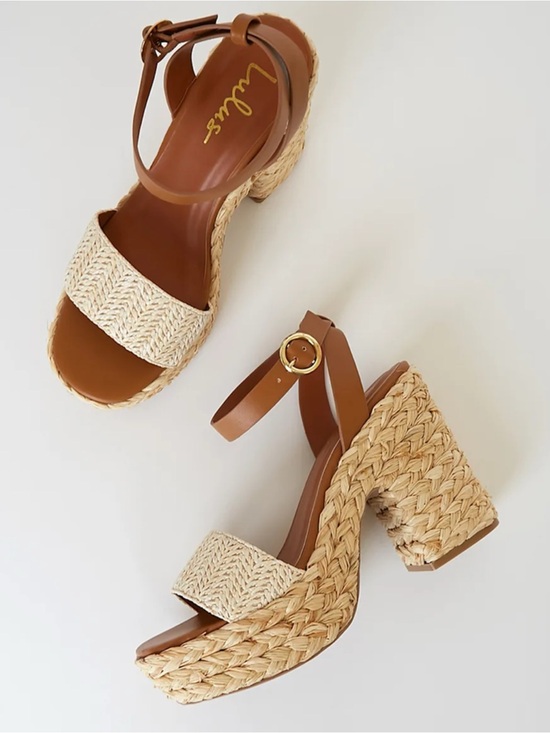 Lulus Shoes - Lulus Chunky Platform Sandals Heels 8.5